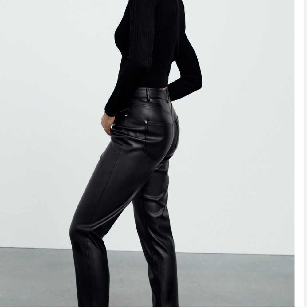 Zara Faux Leather Mom Fit Pants